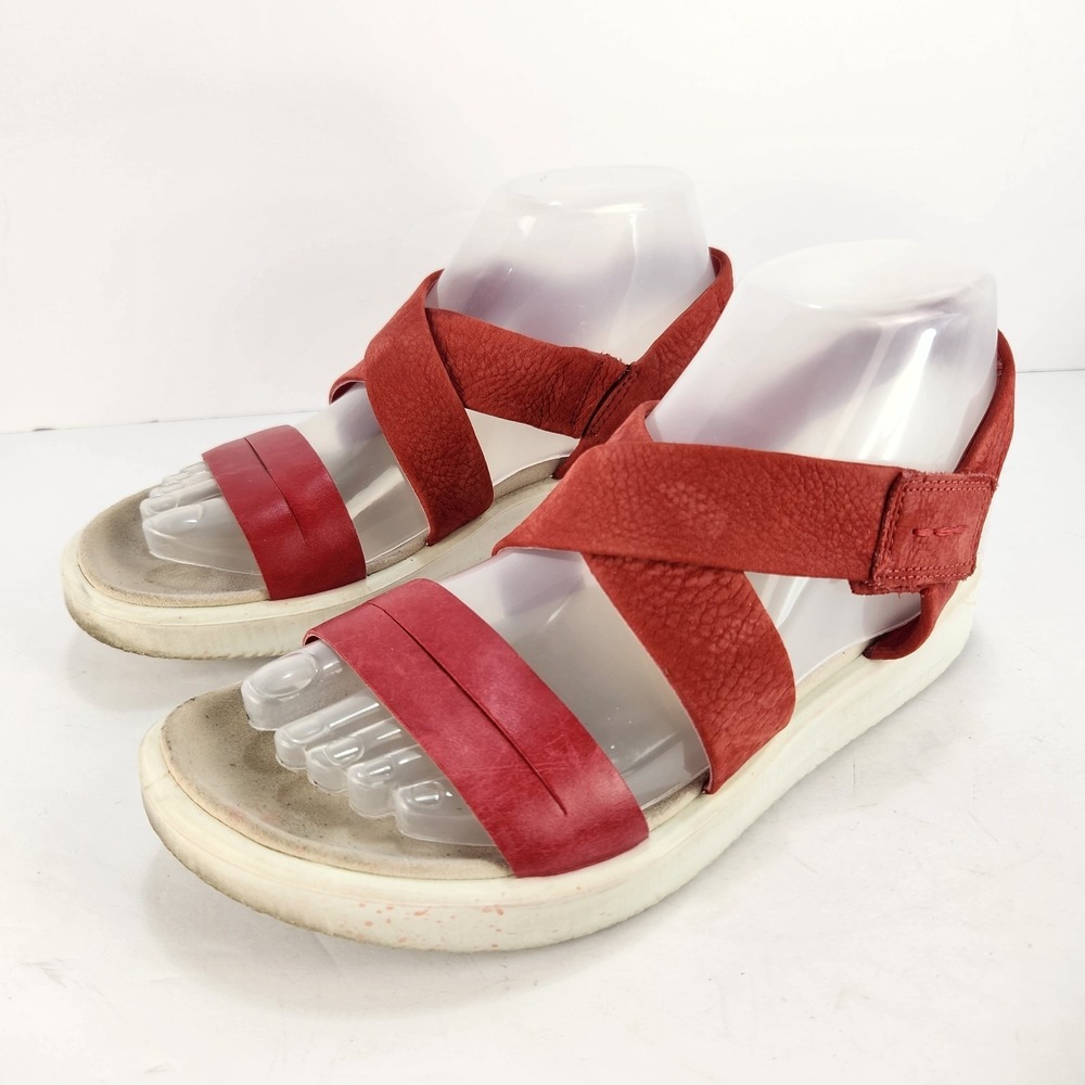 Ecco Women's Casual Comfy Strappy Red Sandals Size 37 (6.5)
